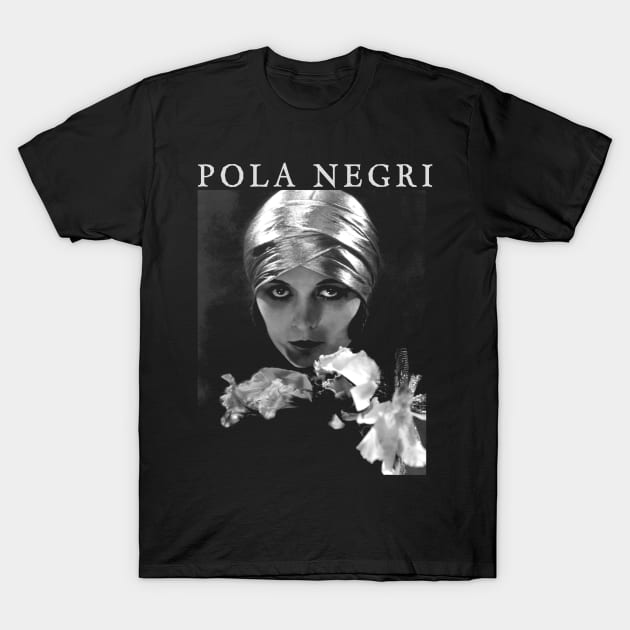 POLA NEGRI - Silent Film Vamp - Femme Fatale T-Shirt by silentandprecodehorror